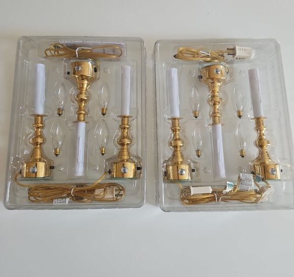 Set Of 6 Bethlehem Lighting 4 In 1 Brass Electric Window Candles